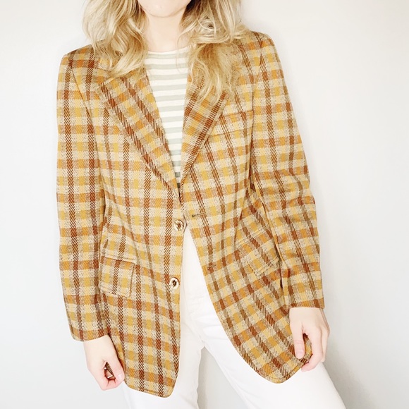Vintage Jackets & Blazers - ✨HOST PICK✨ vintage checkered Curlee suit jacket